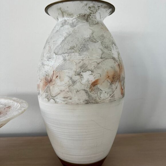 Vintage Casa Elite Arte Murano Italian Glass Vase and Footed Bowl - Picture 4 of 5